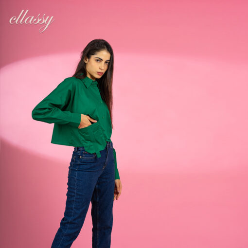 ⁦trendy basic cropped shirt⁩ - الصورة ⁦13⁩