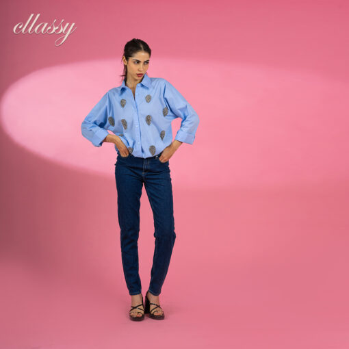 casual shirt with embroidery art - Image 4