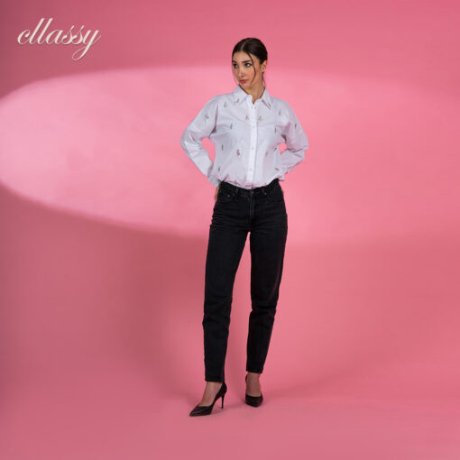 casual shirt with embroidery art - Image 3