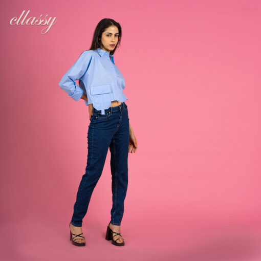 ⁦trendy basic cropped shirt⁩ - الصورة ⁦8⁩