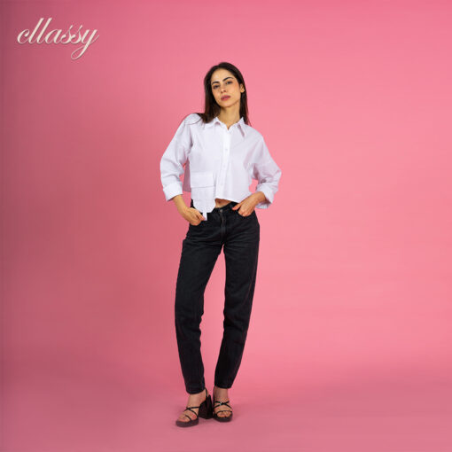 ⁦trendy basic cropped shirt⁩ - الصورة ⁦14⁩