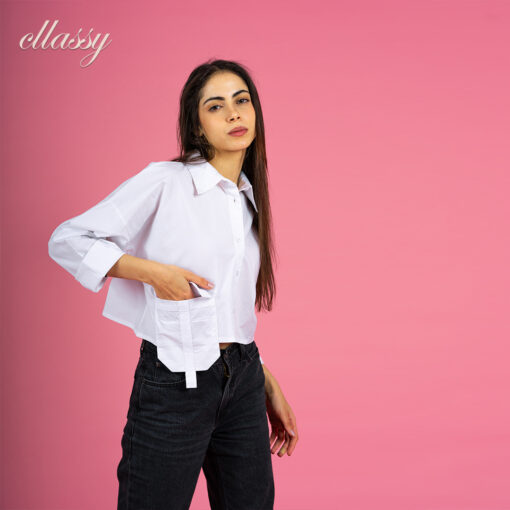 ⁦trendy basic cropped shirt⁩ - الصورة ⁦15⁩